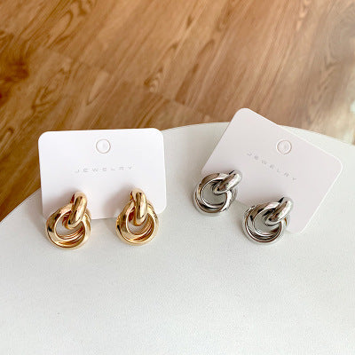 Luna Unity Knot Metal Hoop Earrings