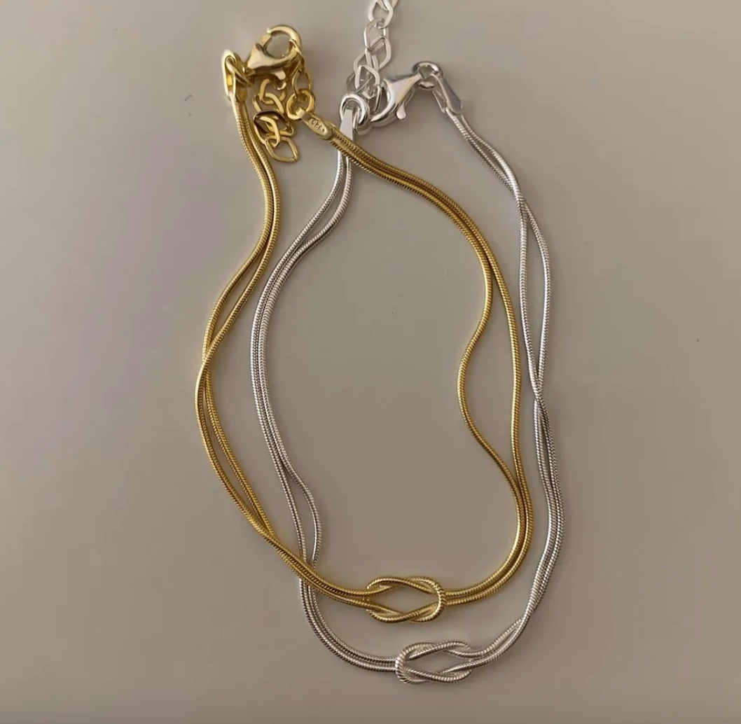 Luna Signature Knot Collection Necklace & Handwoven Bracelet Set