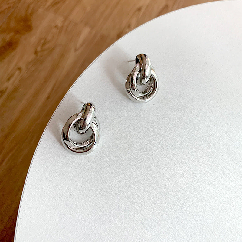 Luna Unity Knot Metal Hoop Earrings