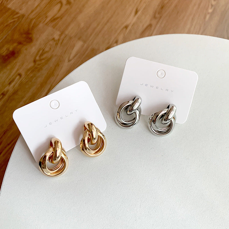 Luna Unity Knot Metal Hoop Earrings