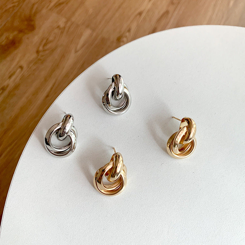Luna Unity Knot Metal Hoop Earrings