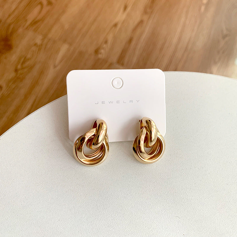 Luna Unity Knot Metal Hoop Earrings