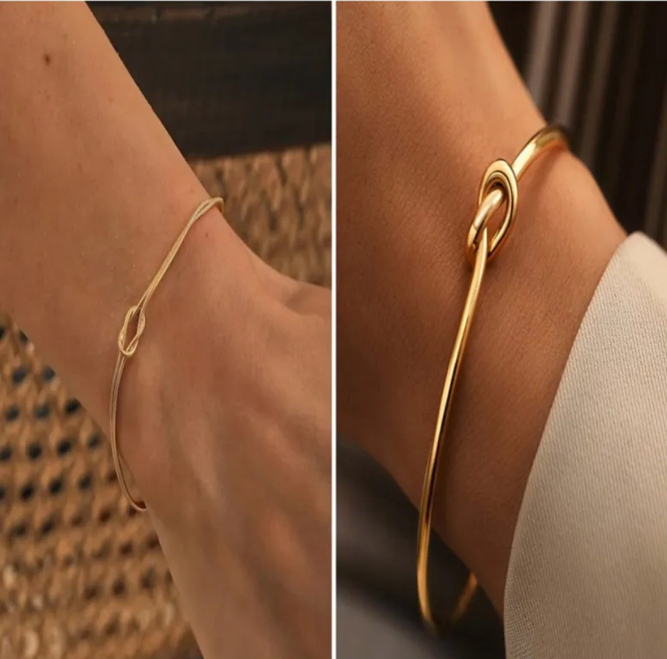 Luna Signature Knot Collection Necklace & Handwoven Bracelet Set
