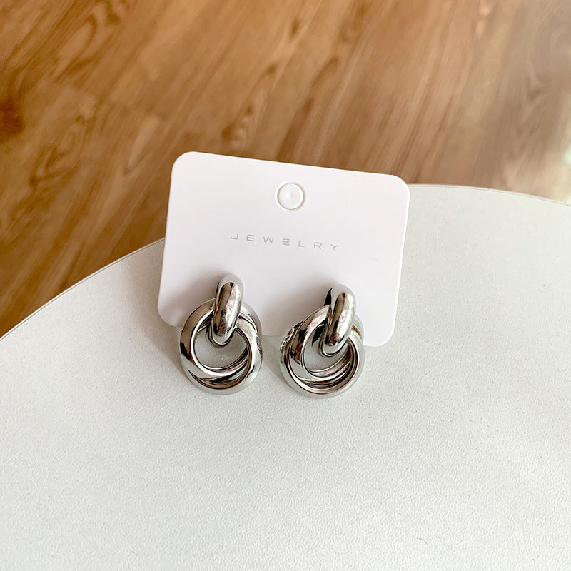 Luna Unity Knot Metal Hoop Earrings